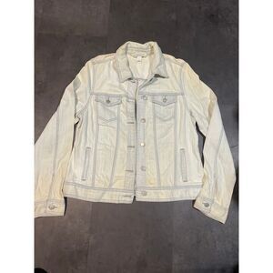 Jones New York White Denim Jacket‎ Stylish Casual Outerwear B-400